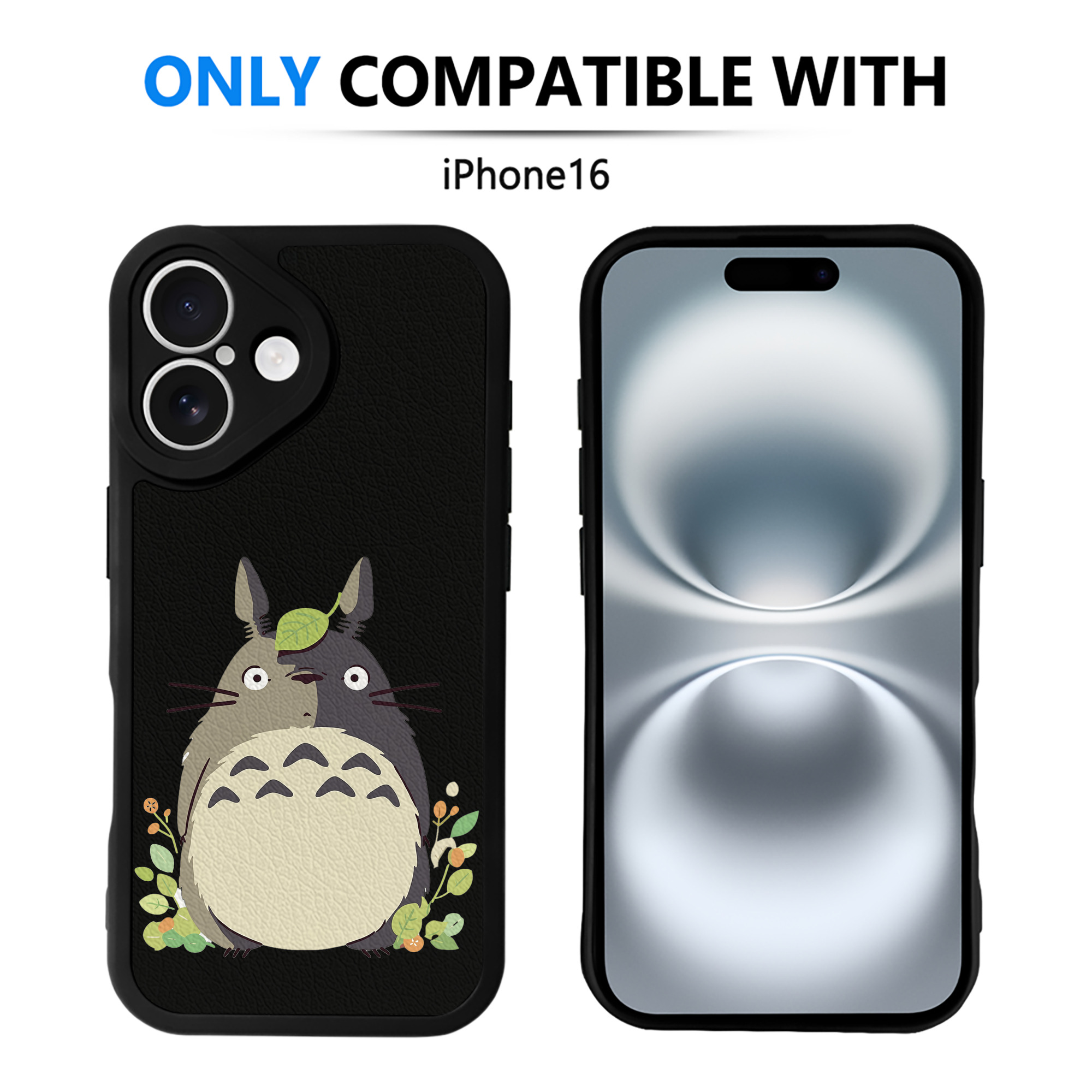 （画像用） となりのトトロ 草壁メイ 草壁サツキ My Neighbor Totoro Satsuki Kusakabe Mei Kusakabe 【iPhone 16シリーズ対応】シリコンスマホケース（レザー調） 材質：シリコン